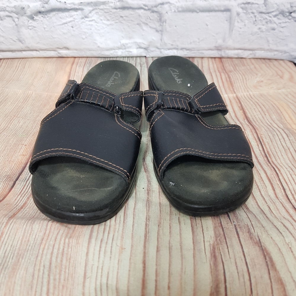 Clarks Leather Slide-On Sandal